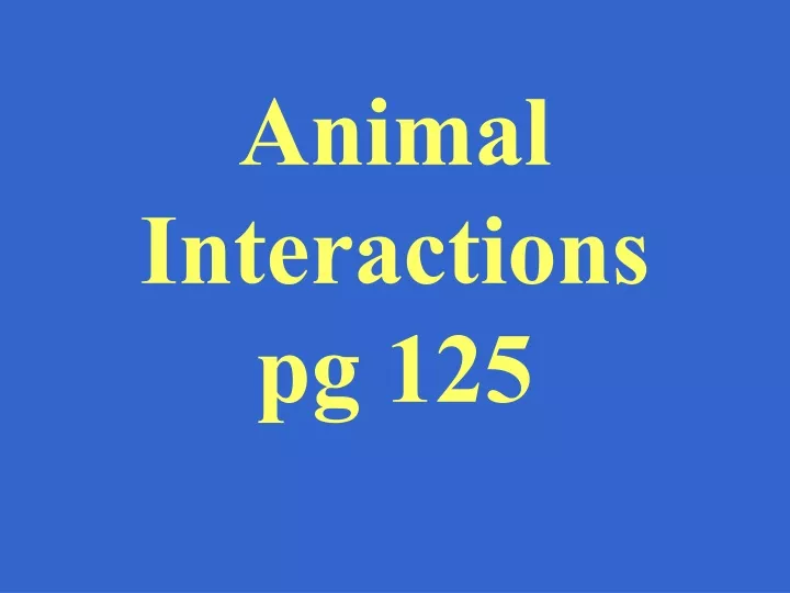 animal interactions pg 125