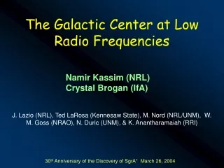 The Galactic Center at Low Radio Frequencies