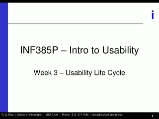 INF385P – Intro to Usability