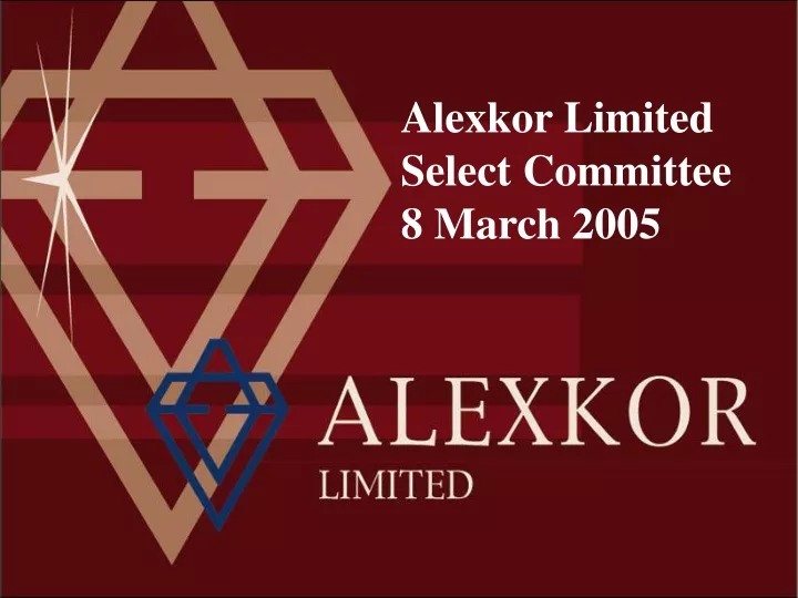 alexkor limited select committee 8 march 2005