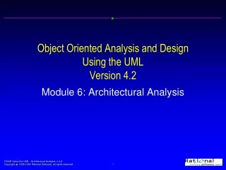 Object Oriented Analysis and Design  Using the UML Version 4.2