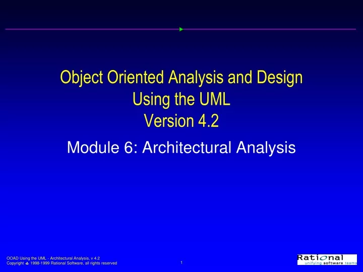 object oriented analysis and design using the uml version 4 2