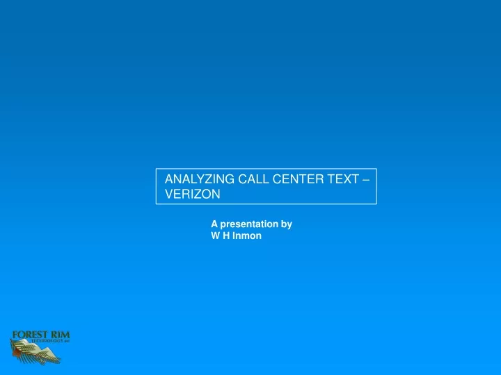 analyzing call center text verizon