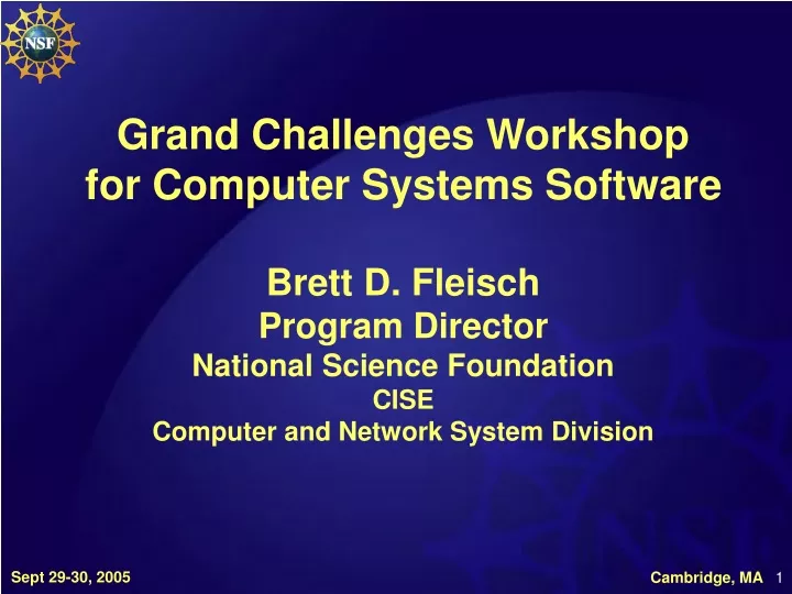 grand challenges workshop for computer systems