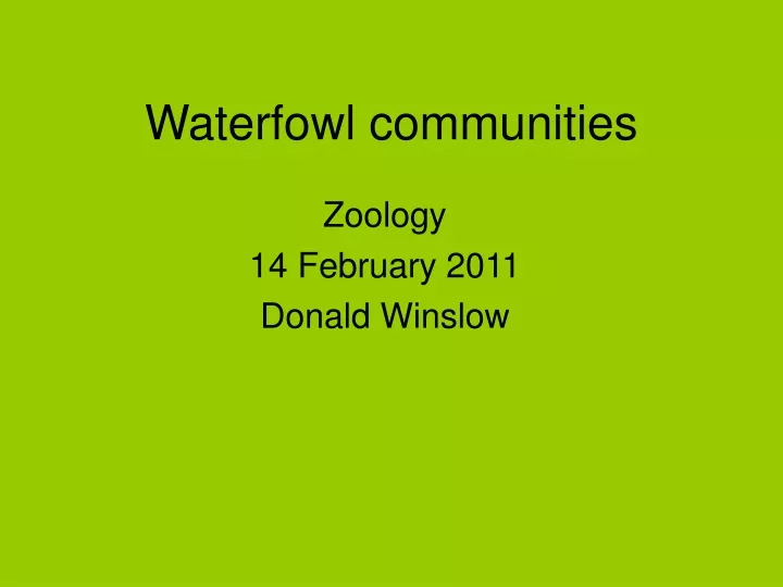 zoology 14 february 2011 donald winslow