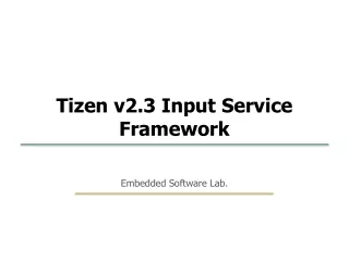 Tizen v2.3 Input Service Framework
