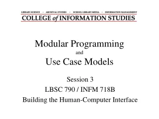Modular Programming and Use Case Models