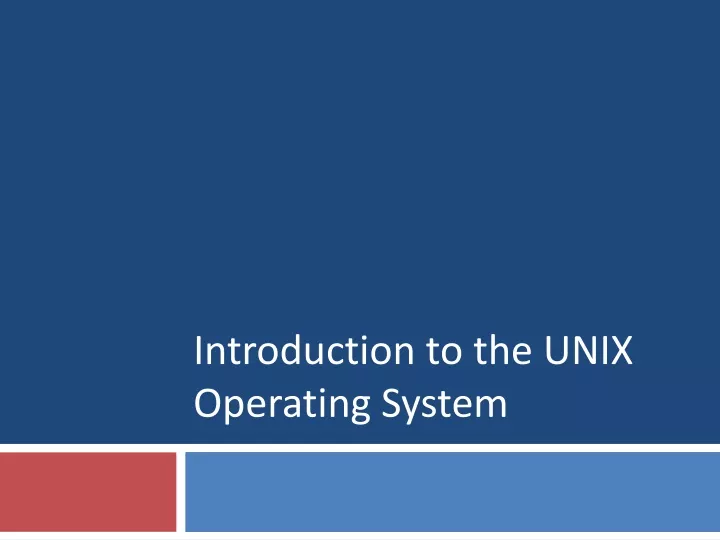 introduction to the unix operating system