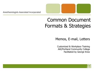 Common Document  Formats &amp; Strategies