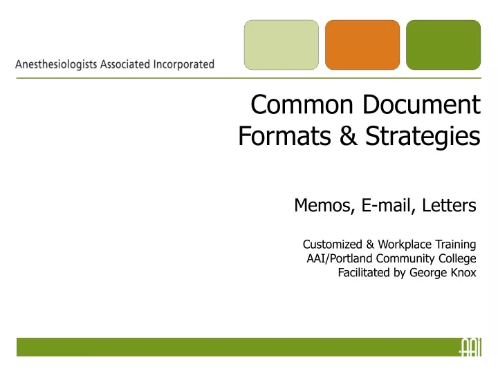 common document formats strategies