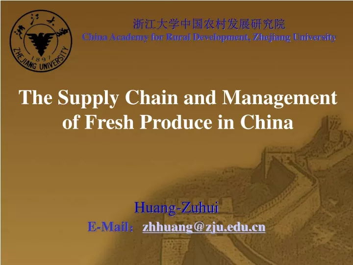 the supply chain and management of fresh produce in china