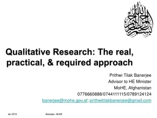 Qualitative  Research: The real, practical, &amp; required approach