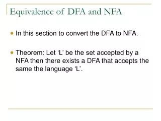 Equivalence of DFA and NFA