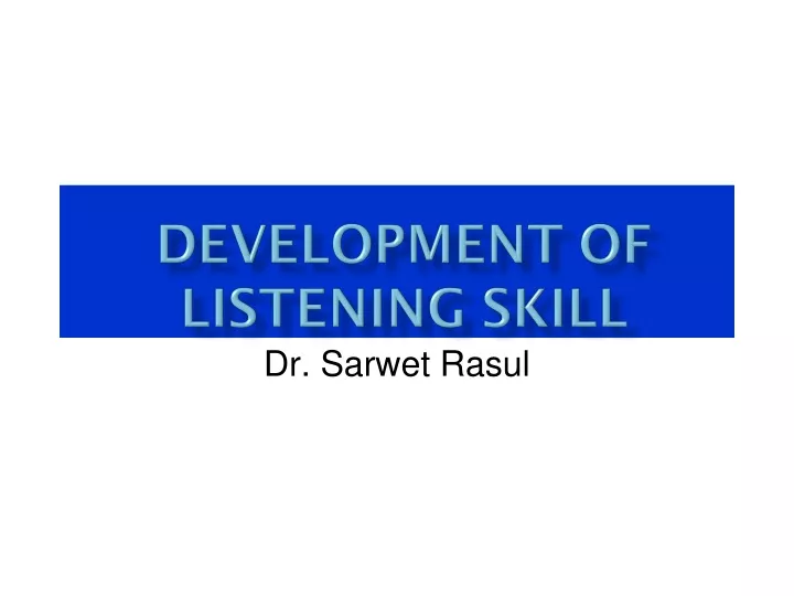 dr sarwet rasul