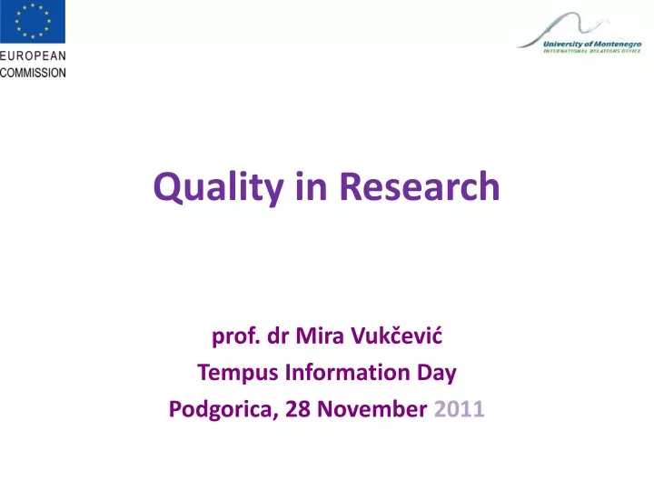quality in research