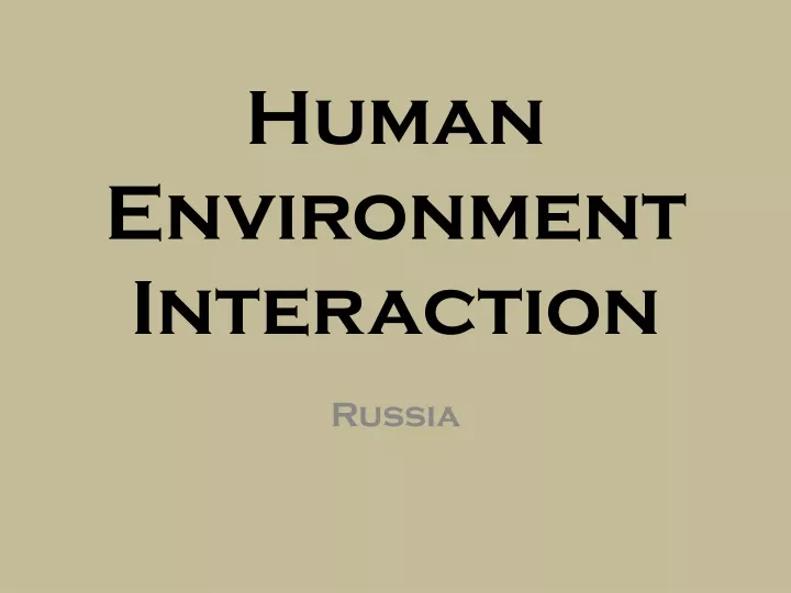 human environment interaction