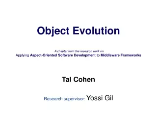 Tal Cohen Research supervisor:  Yossi Gil