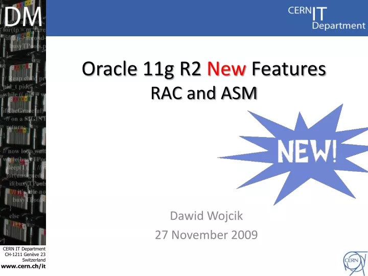oracle 11g r2 new features rac and asm