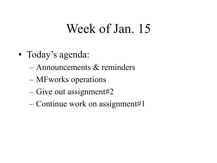 week of jan 15