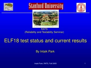 ELF18 test status and current results