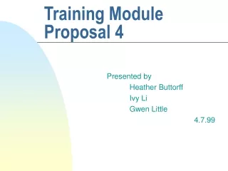 Training Module Proposal 4
