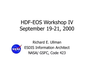 HDF-EOS Workshop IV September 19-21, 2000