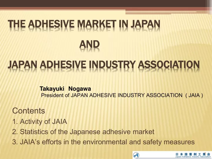 t he adhesive market in japan and japan adhesive