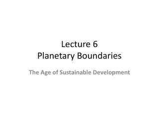 Lecture 6 Planetary Boundaries
