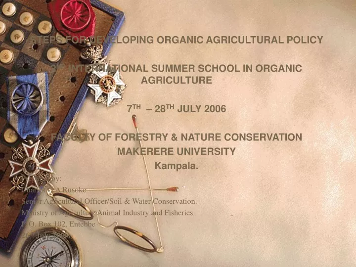 steps for developing organic agricultural policy