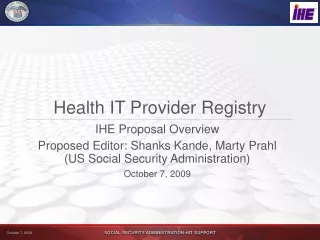 Health IT Provider Registry