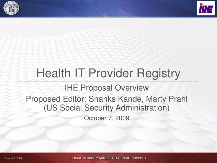 health it provider registry