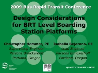 Design Considerations for BRT Level Boarding Station Platforms