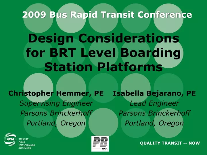 2009 bus rapid transit conference