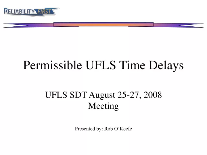 permissible ufls time delays