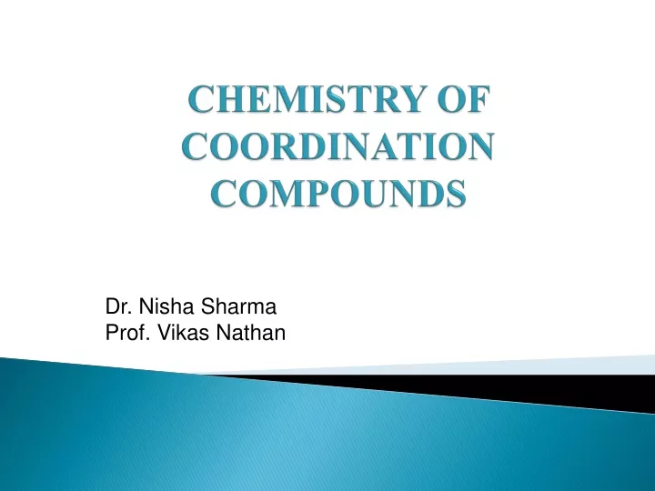 chemistry of coordination compounds