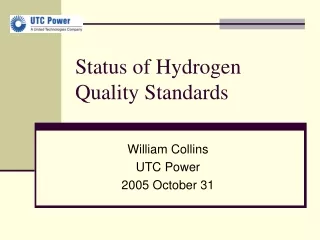 Status of Hydrogen Quality Standards