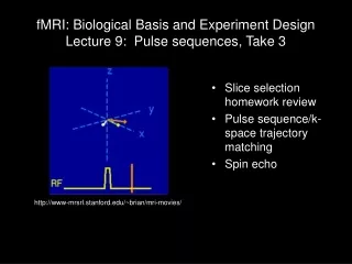 fMRI: Biological Basis and Experiment Design Lecture 9:  Pulse sequences, Take 3