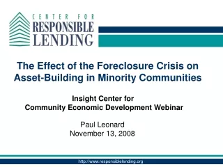 The Effect of the Foreclosure Crisis on Asset-Building in Minority Communities