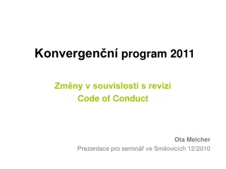 Konvergenční  program 2011