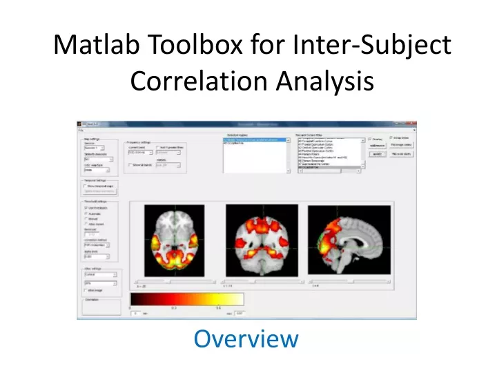 matlab toolbox for inter subject correlation analysis