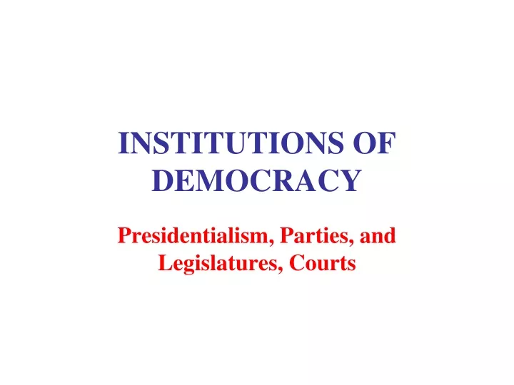 institutions of democracy