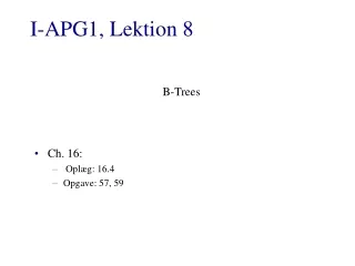 I-APG1, Lektion 8