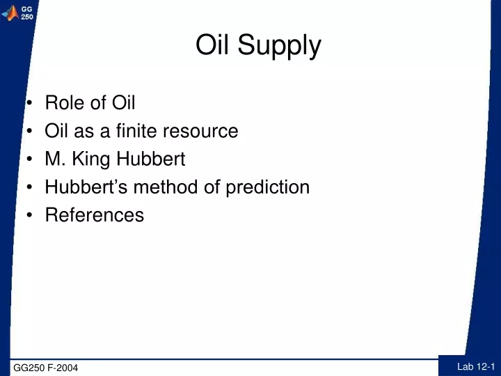 oil supply