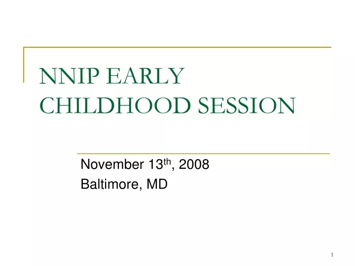 nnip early childhood session