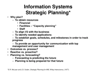 Information Systems  Strategic Planning*