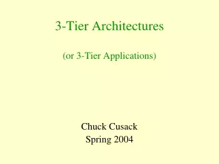 3-Tier Architectures