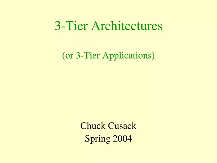 3 tier architectures