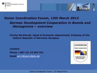 Donor Coordination Forum, 13th March 2012