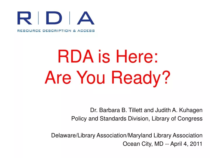 rda is here are you ready