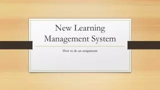 New Learning Management System